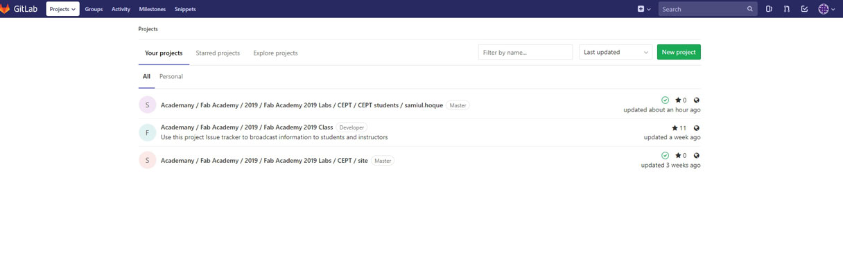 Git Lab Repository, projects