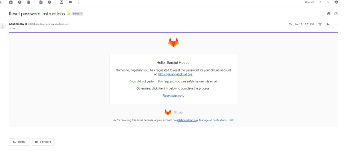 Reset Password Email
