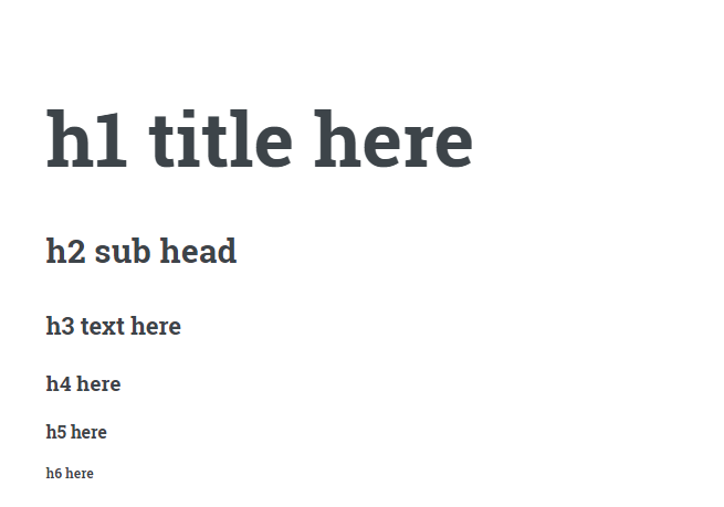 HTML Header tags
