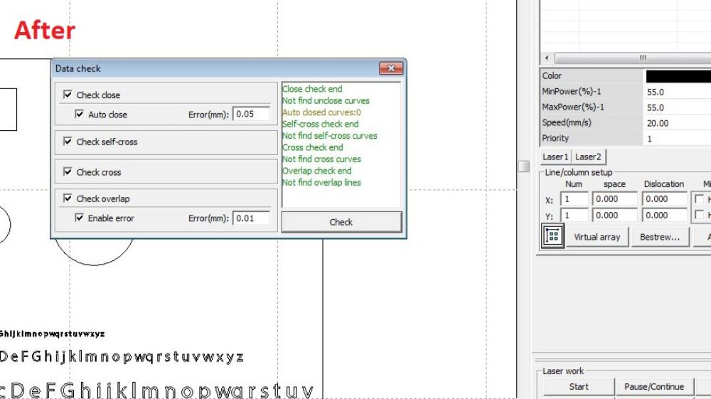 Checking for Errors: Overlapping lines, un-joint vectors