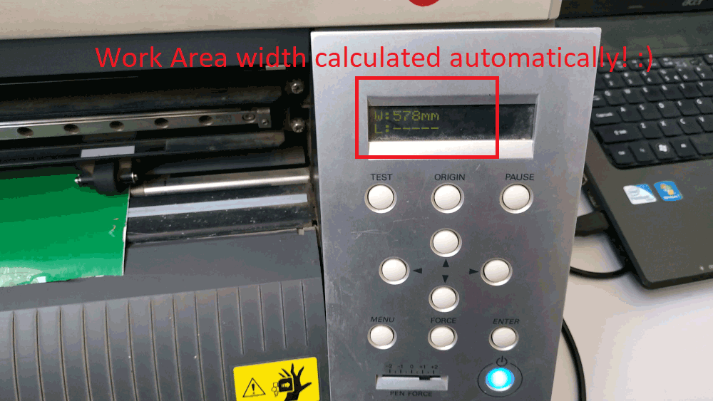 Work Area width