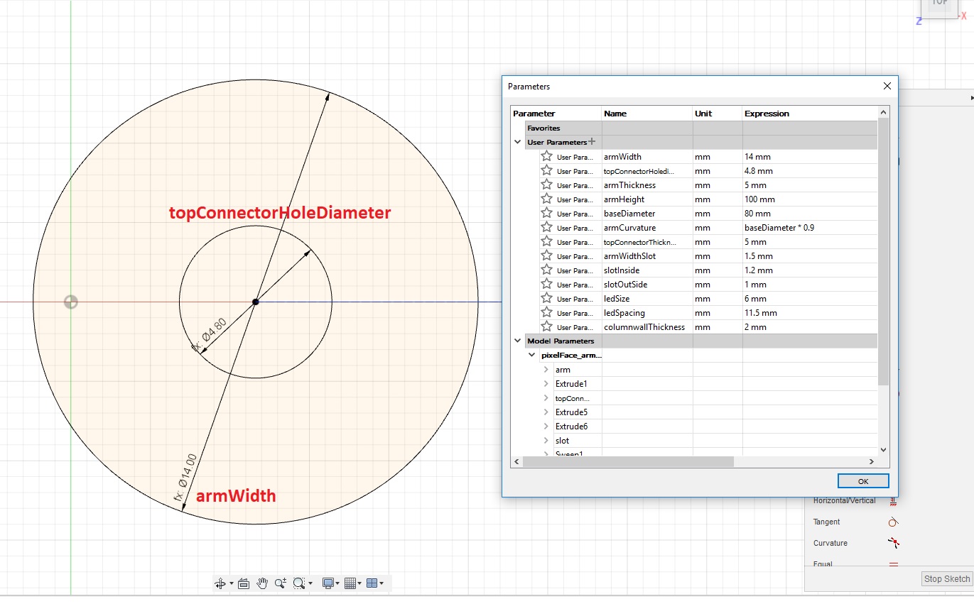 Top Connector Sketch Dimensions