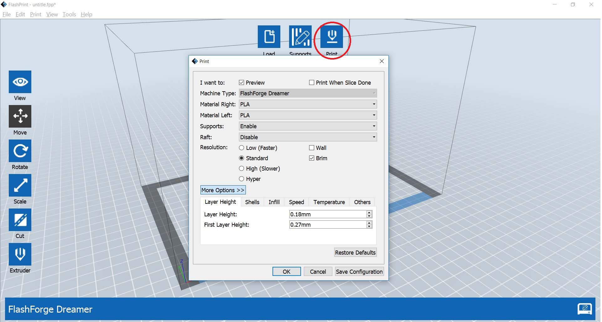 Print Settings in FlashPrint