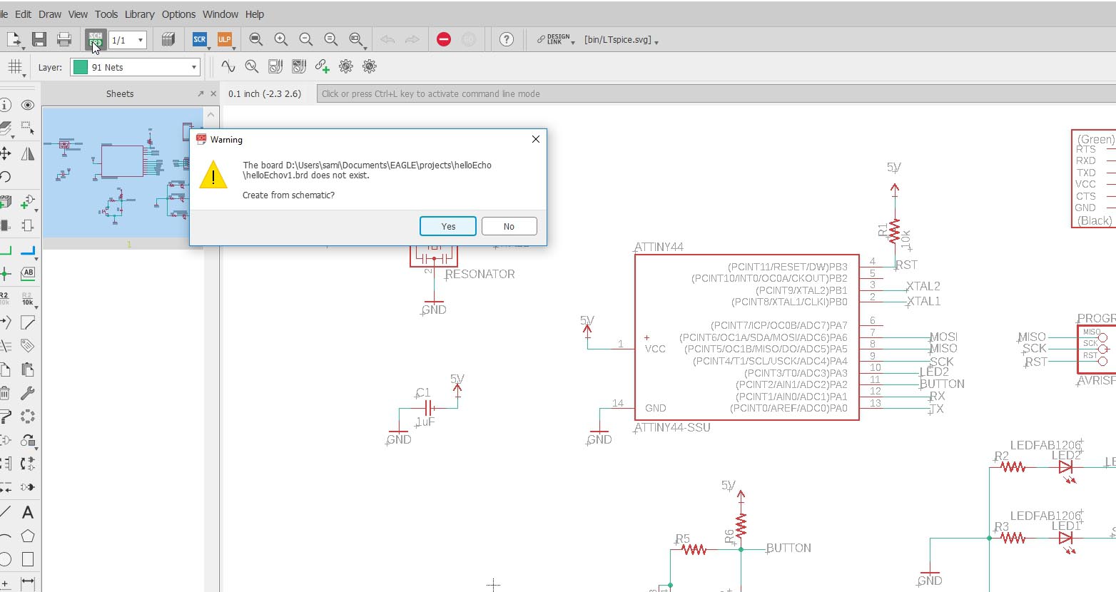 Creating a .brd file from Schematic