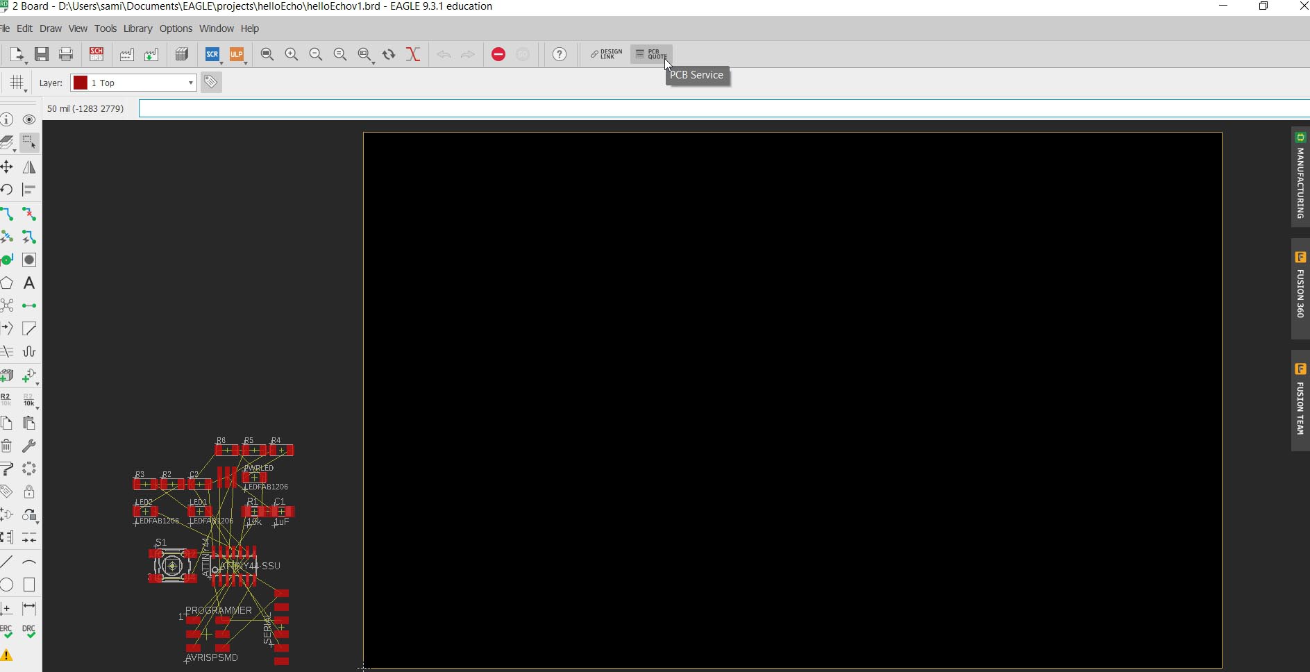 the board editor window