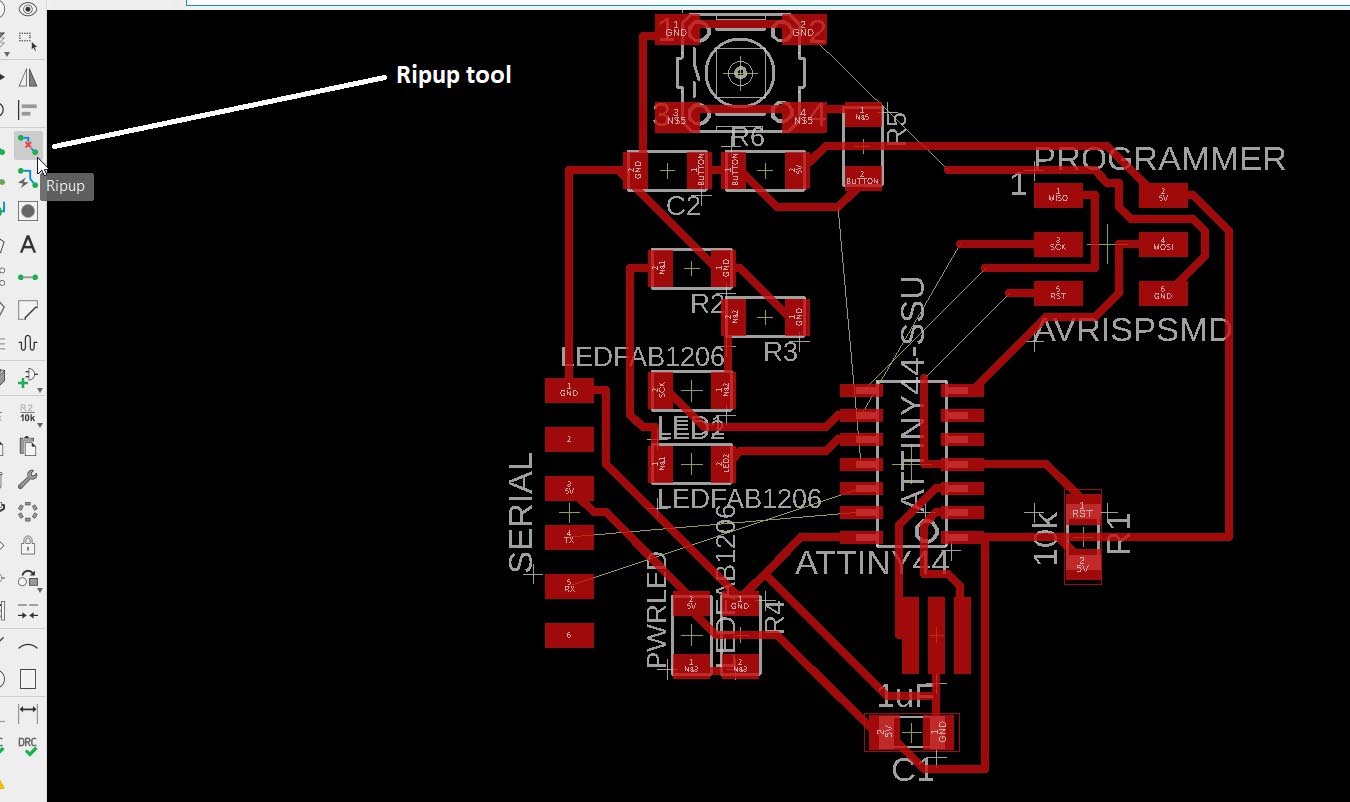 Using the Ripup tool to delete traces