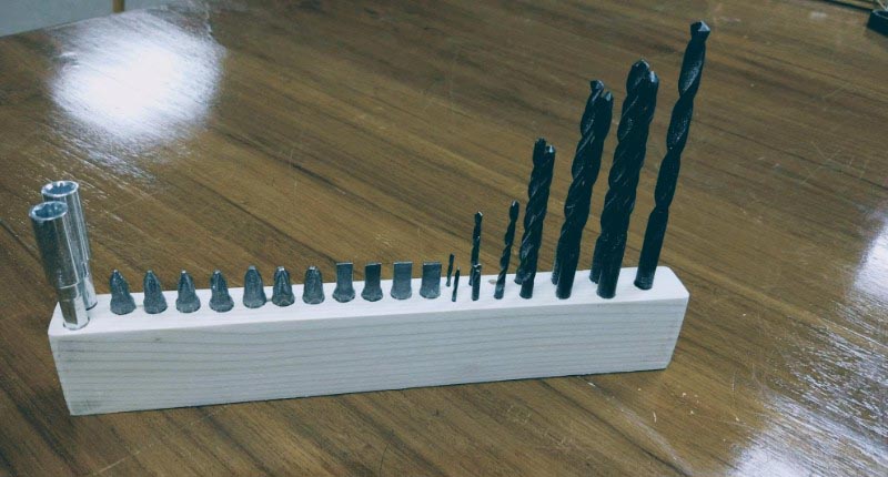 Drill Bit Organizer with pine