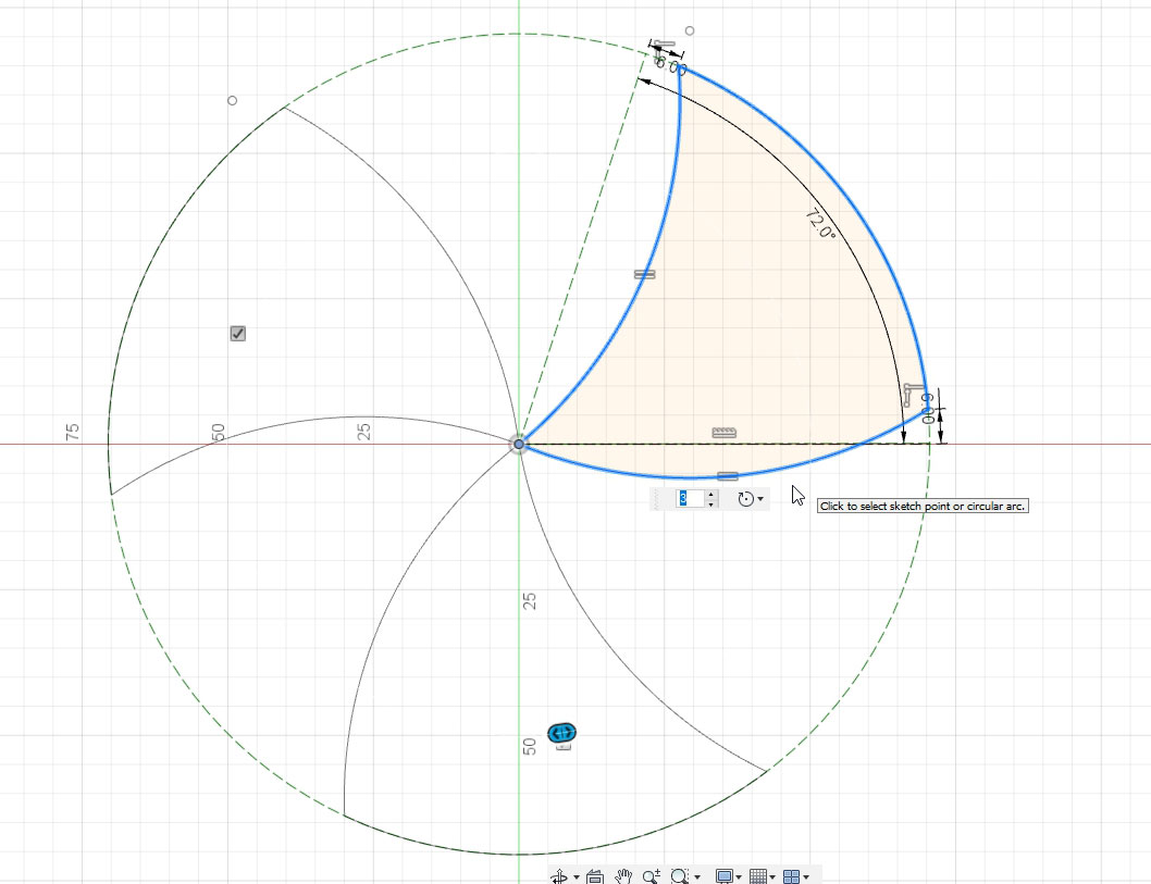 Trying to create the Iris in fusion