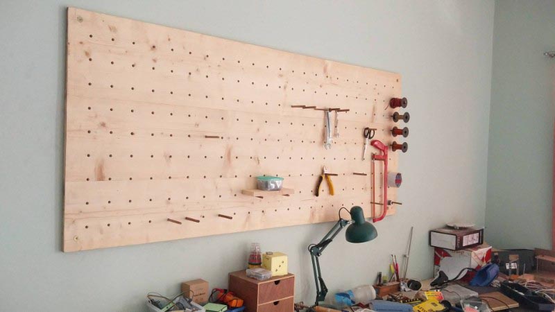 Pine Pegboard made from Wooden Pallets