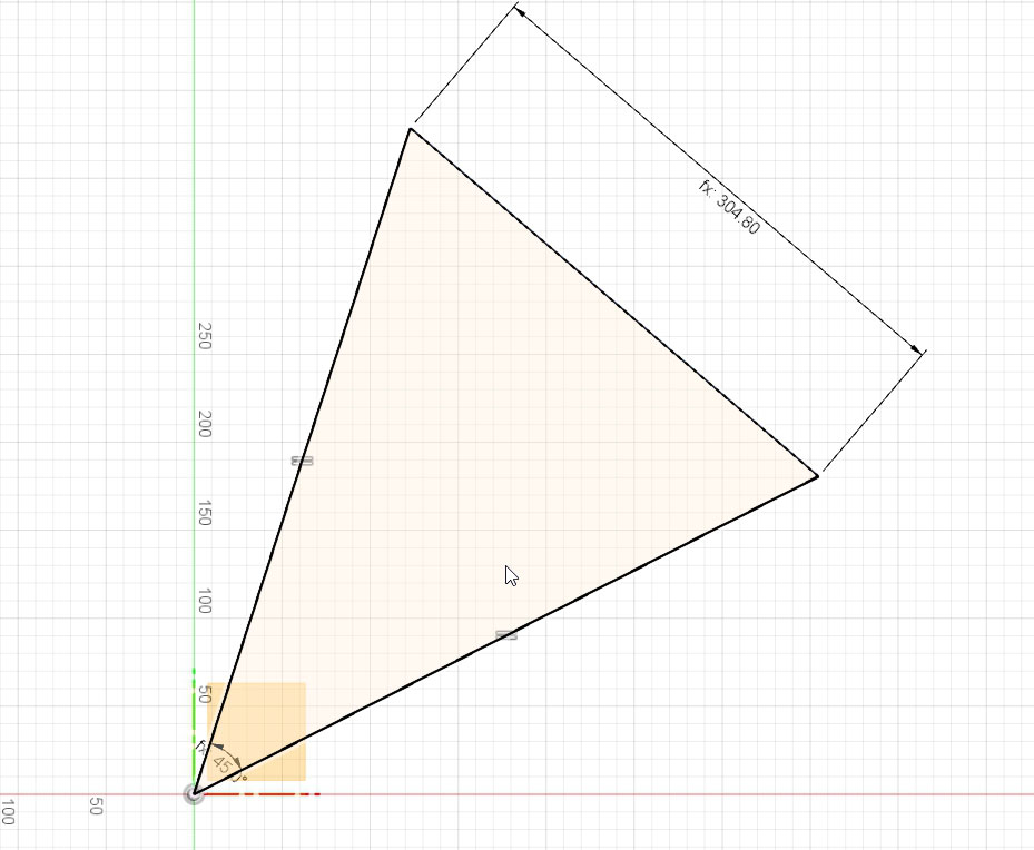 Making one triangle to form the top