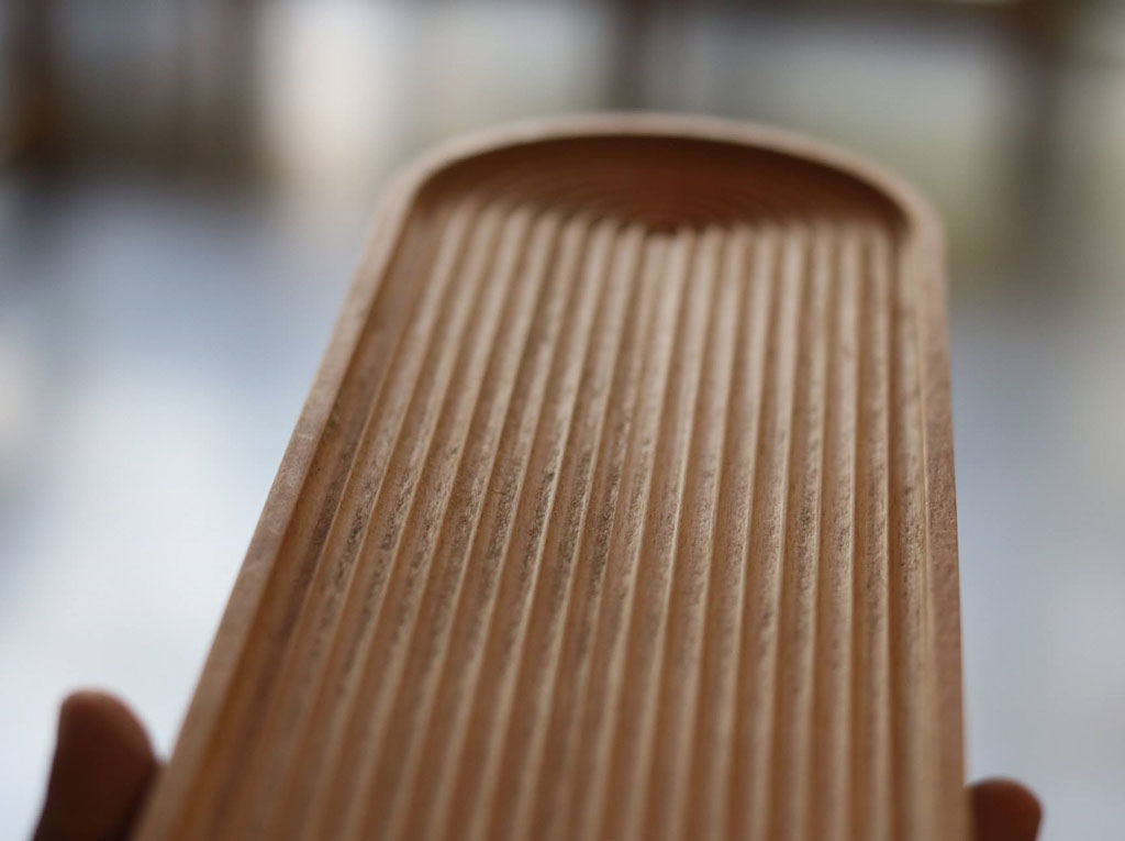 Beech Wooden tray, Pocket cut with 0% overlap and ballnose bit