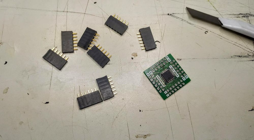 Soldering Female headers to LQFP breakout