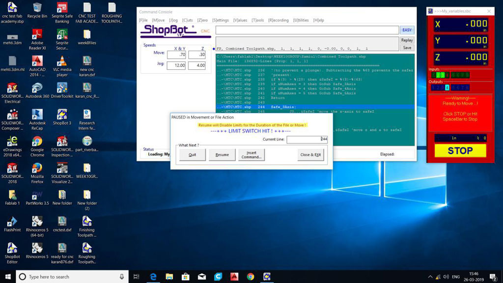 Disaster Strikes Again: Error on Shopbot Control Software