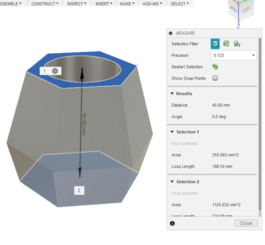 3D Model of the onject I want to make, made in Fusion 360