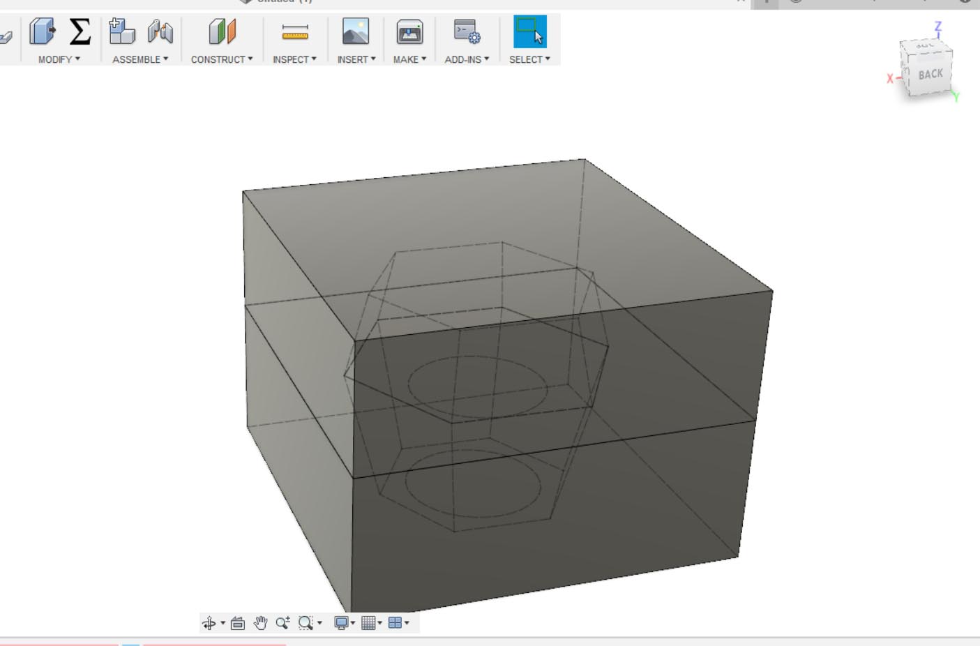 placing the object inside the stock extrusion