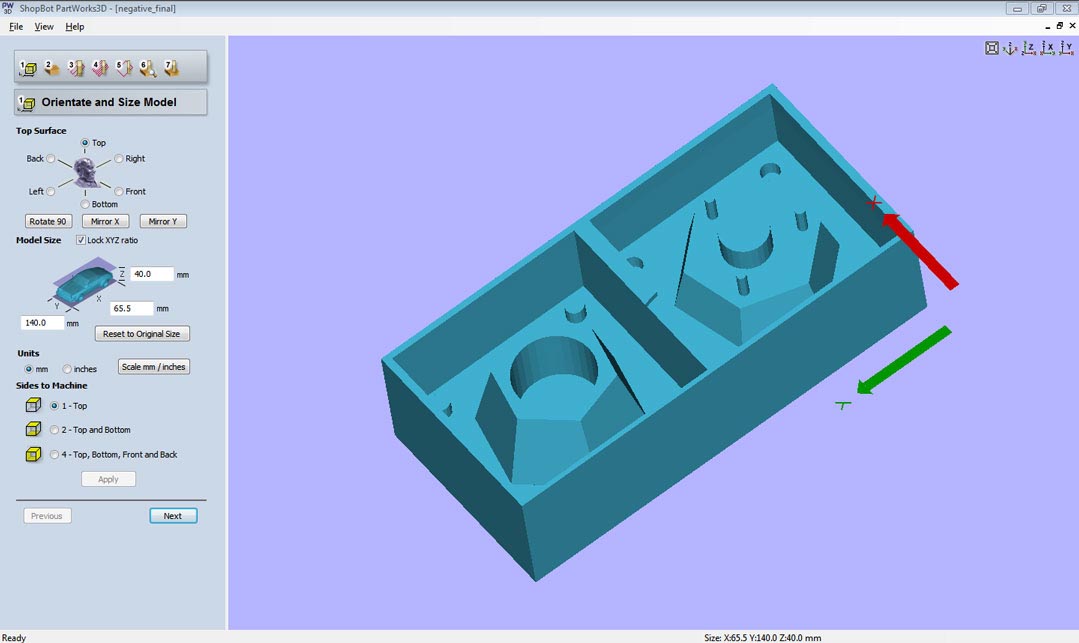 Step 1: Orient and Size Model