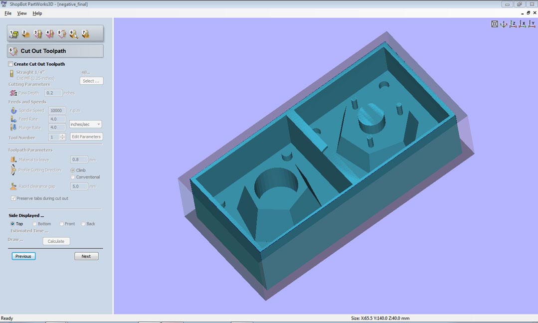 Step 5: Cutting Toolpath (kept it blank)