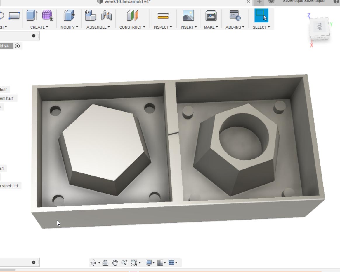 placing the object inside the stock extrusion