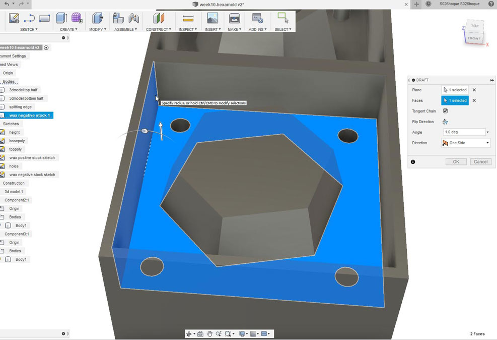 Adding Draft Angles