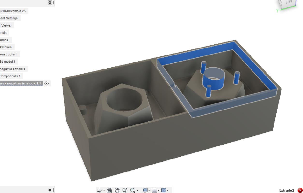 Adding holes to pour the materials