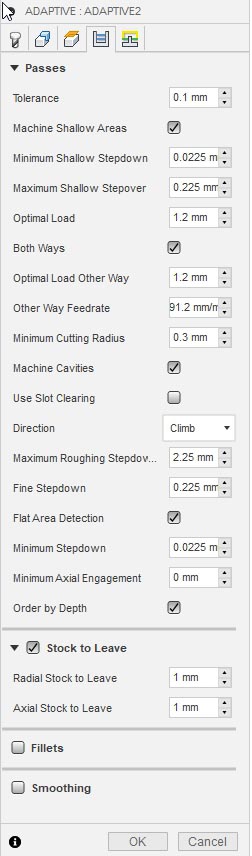 Roughing Toolpath Settings