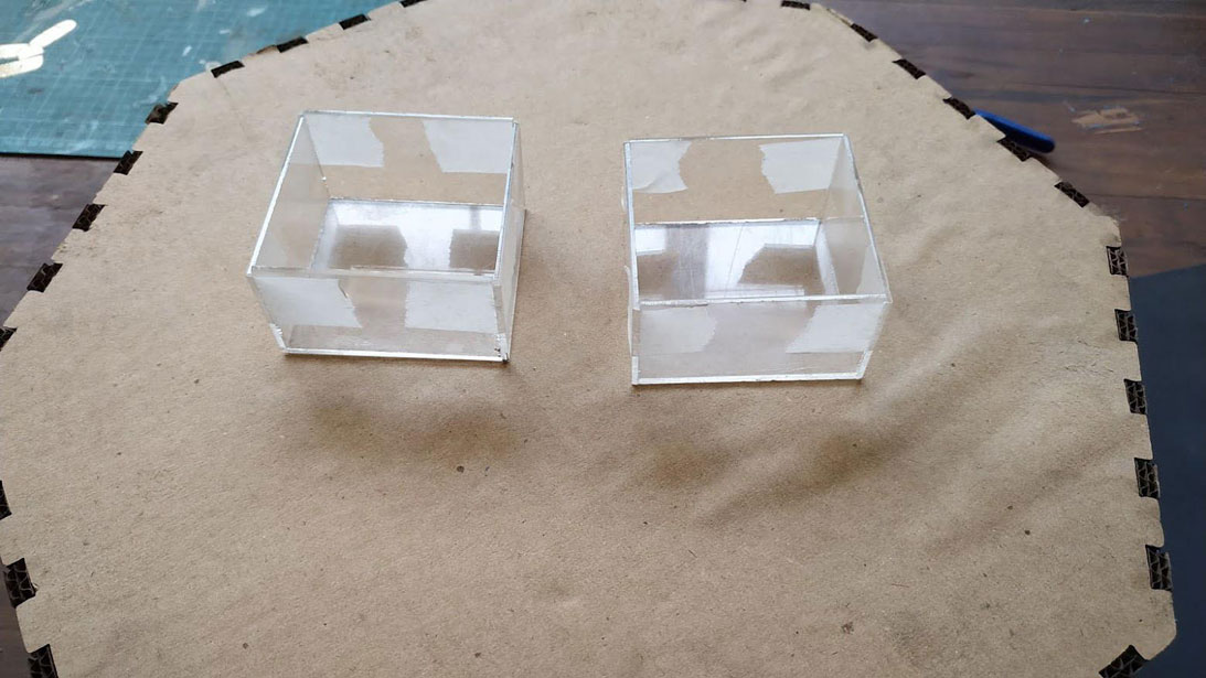 Taped and glued Wax ingot molds
