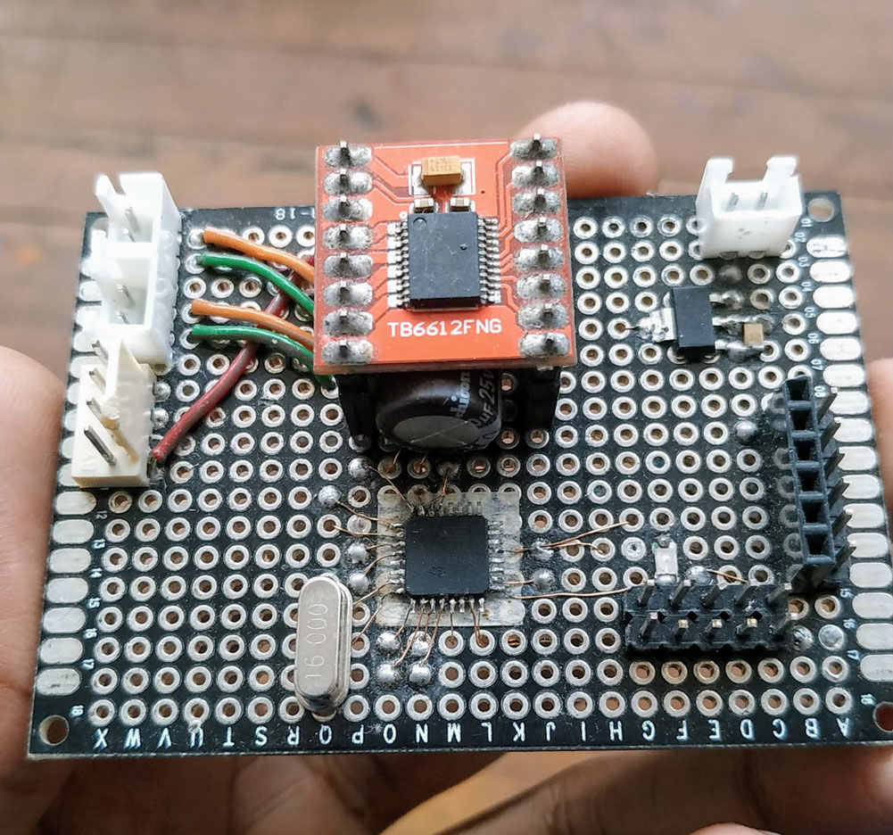 Hand Soldered 328p Board I made before Fab Academy