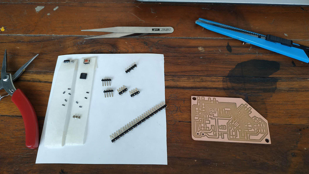 Ready with components for soldering