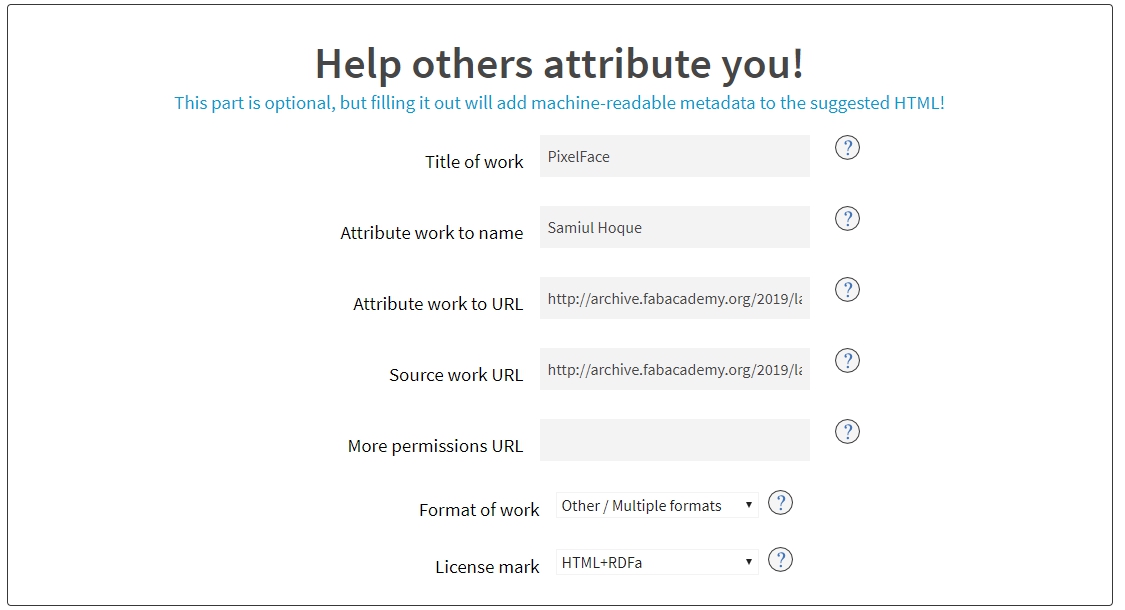 Generating my CC license