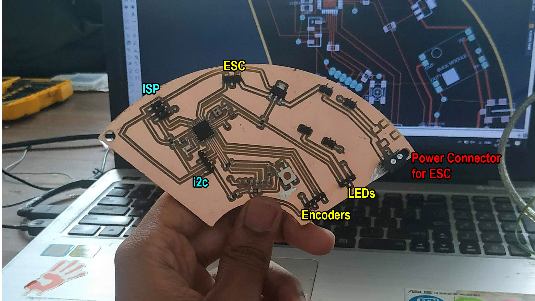 PxFDuino v2, the ATmega328P control board shaped to fit the base assembly